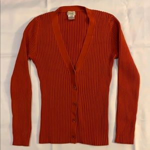 LL Bean burnt orange cardigan